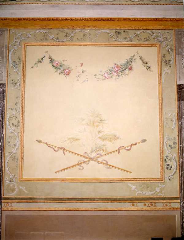 decorazione floreale e armi (dipinto) - ambito napoletano (fine sec. XVIII)