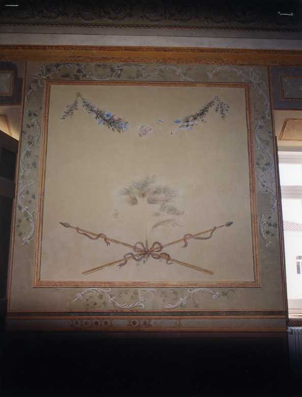 decorazione floreale e armi (dipinto) - ambito napoletano (fine sec. XVIII)