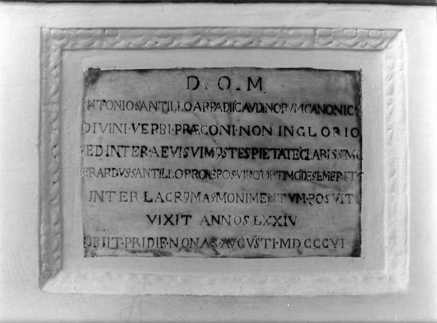 lapide tombale - bottega campana (sec. XIX)