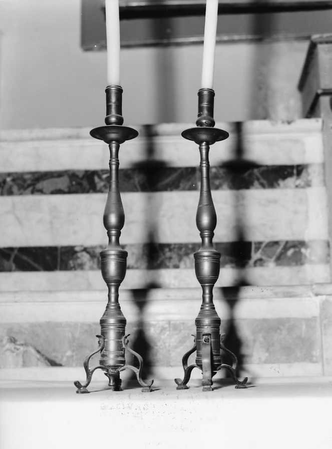 candeliere, serie - bottega campana (seconda metà sec. XIX)