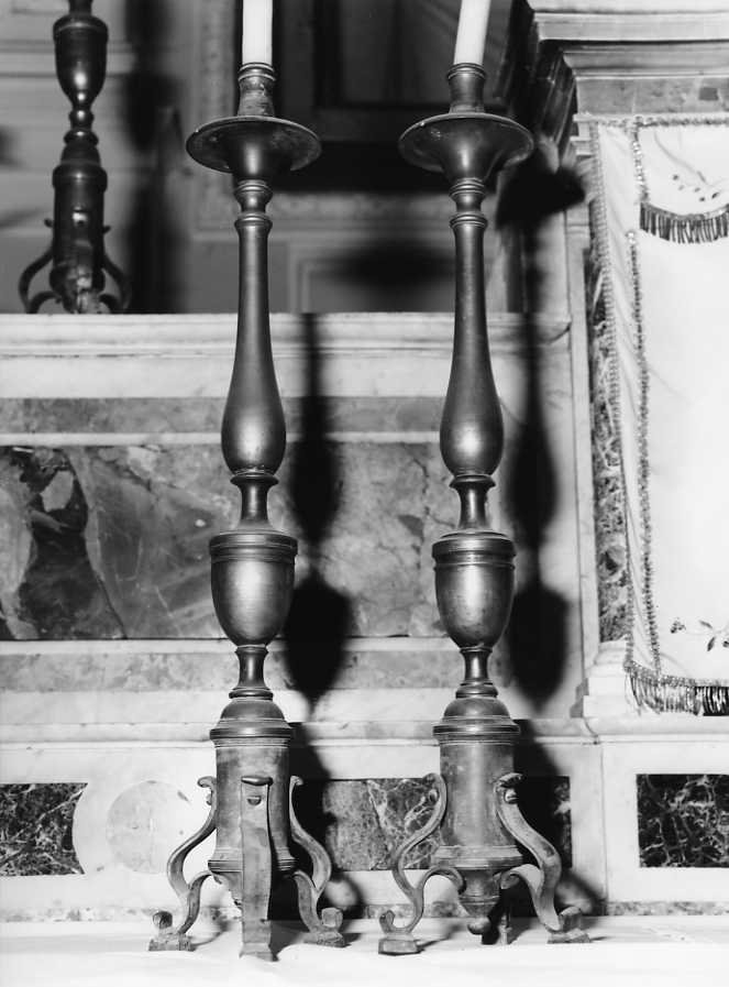 candeliere, serie - bottega campana (seconda metà sec. XIX)