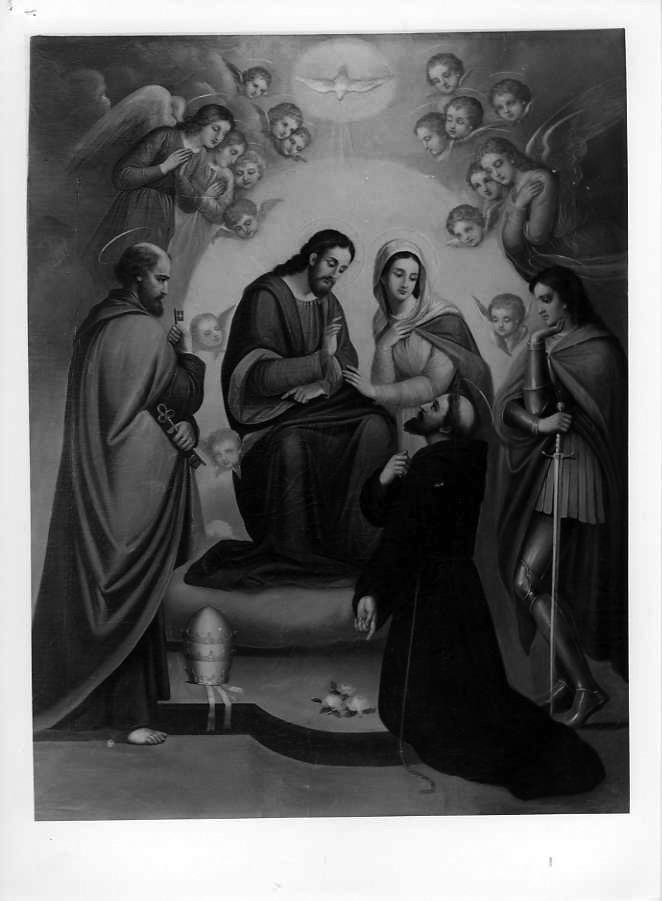 Cristo in trono con la Madonna e Santi (dipinto) - ambito campano (seconda metà sec. XIX)