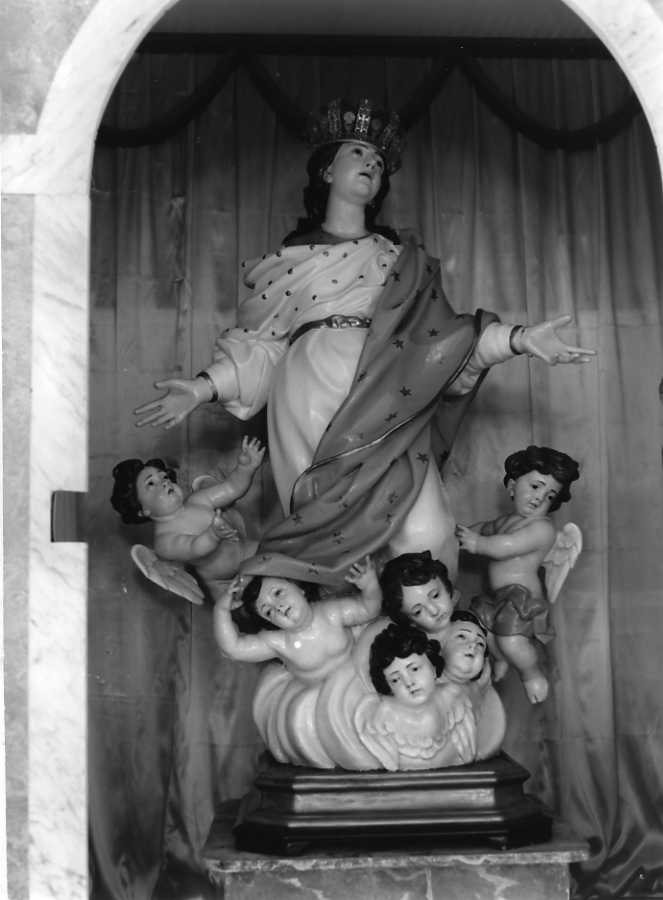 Madonna Assunta con angeli (gruppo scultoreo) - bottega napoletana (sec. XIX)