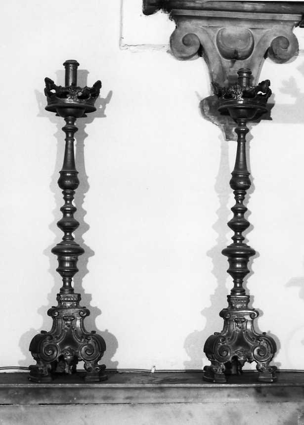 candeliere, serie - bottega campana (sec. XVIII)