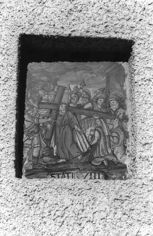 stazione VIII: Gesù consola le donne di Gerusalemme (decorazione a smalto) - bottega campana (sec. XIX)