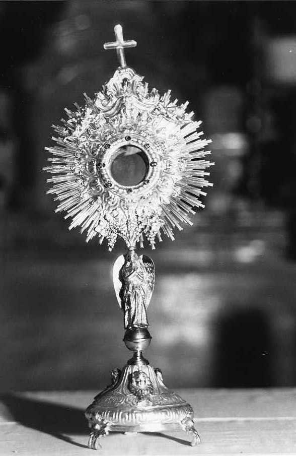 ostensorio - a raggiera - bottega campana (prima metà sec. XX)