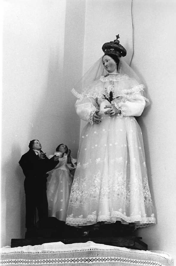 Madonna de La Salette con Beniamino e Massimina (gruppo scultoreo) - bottega campana (sec. XIX)