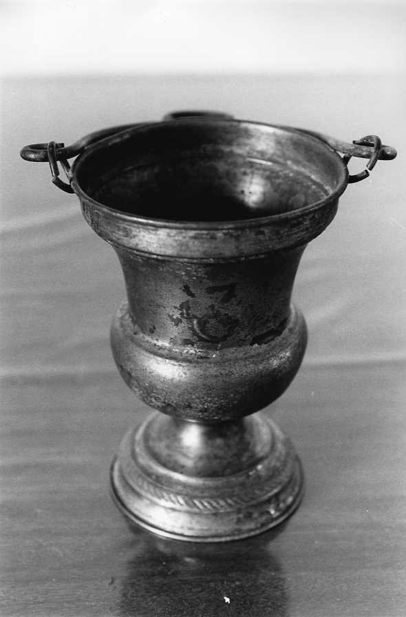 secchiello per l'acqua benedetta - bottega campana (inizio sec. XX)