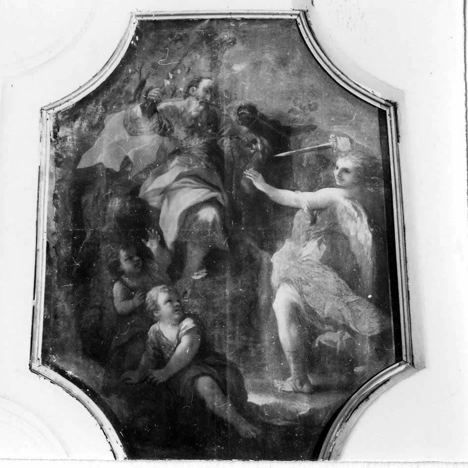 angelo che combatte Balaam (dipinto) di Lama Giovan Battista (attribuito) (prima metà sec. XVIII)