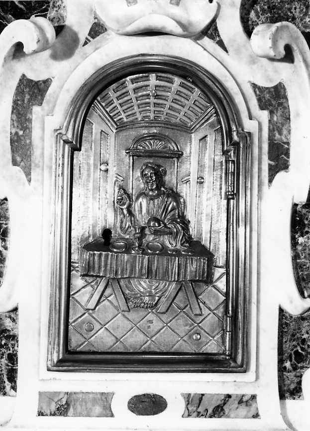 Cristo con il calice e il pane (sportello di tabernacolo) - bottega campana (sec. XVIII)