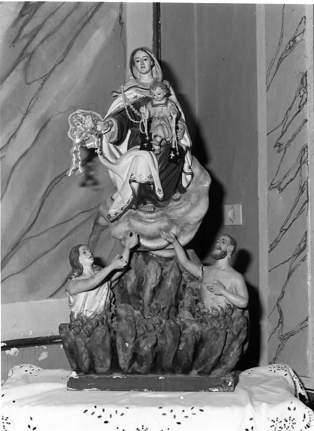 Madonna del Carmelo intercede per le anime del purgatorio (gruppo scultoreo) - bottega campana (inizio sec. XIX)