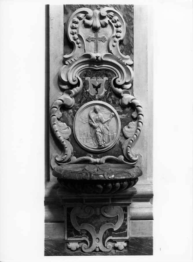 acquasantiera da parete - bottega Italia meridionale (prima metà sec. XVIII)