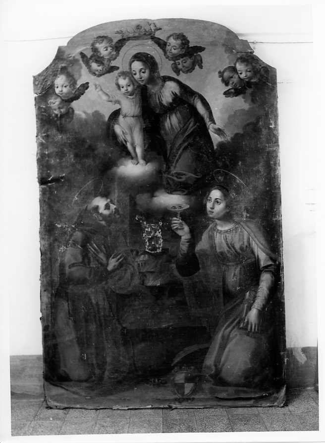 Madonna con Bambino, Santa Lucia e San Francesco (dipinto) - ambito campano (sec. XVIII)