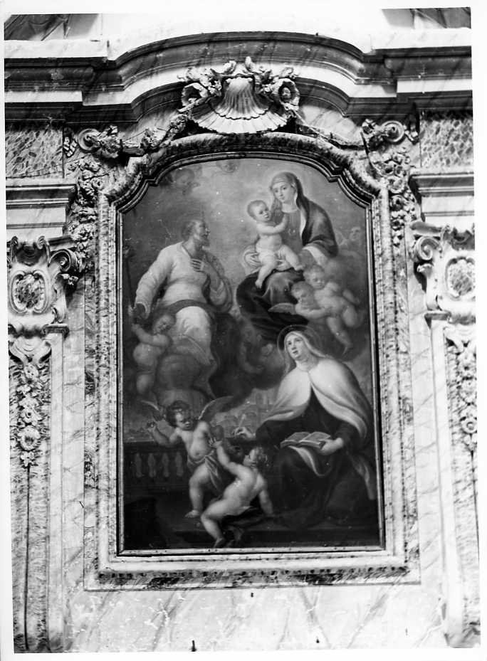 Madonna con Bambino, Santa Teresa e San Giuseppe (dipinto) di De Luca Pasquale (sec. XVIII)