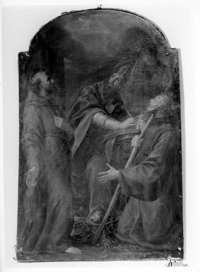 Sant'Agostino, San Francesco e San Francesco di Sales (dipinto) di De Luca Pasquale (sec. XVIII)