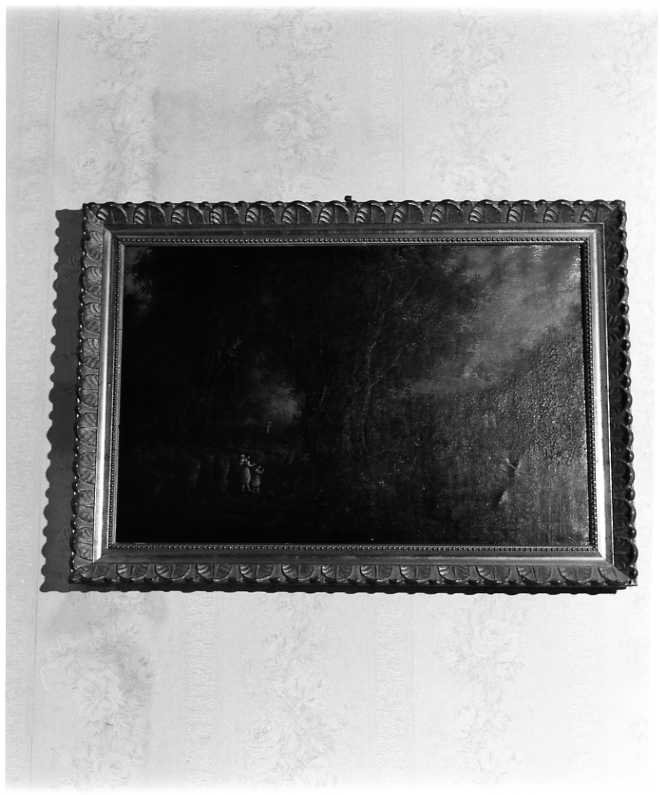 scena campestre con figure (dipinto) di Marchal W (sec. XIX)