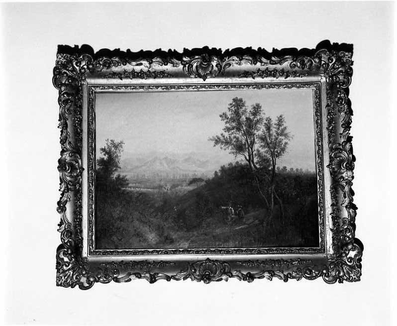 paesaggio con figure (dipinto) - ambito Italia settentrionale (fine sec. XVIII)