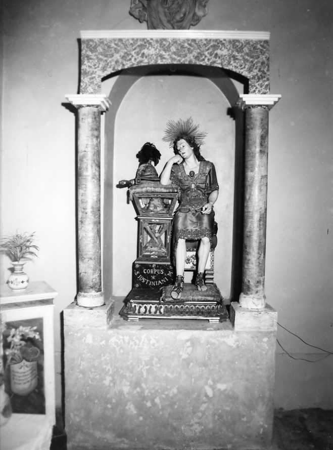 San Giustiniano (reliquiario - a gruppo scultoreo) - bottega campana (sec. XVIII)