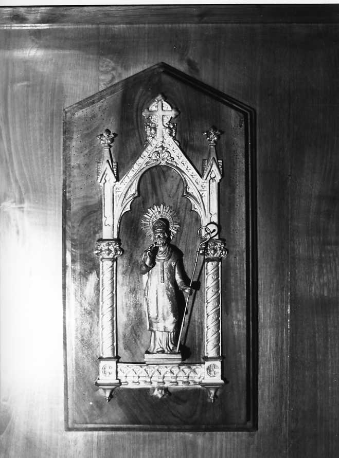 Santo vescovo (decorazione a sbalzo) - bottega campana (sec. XX)