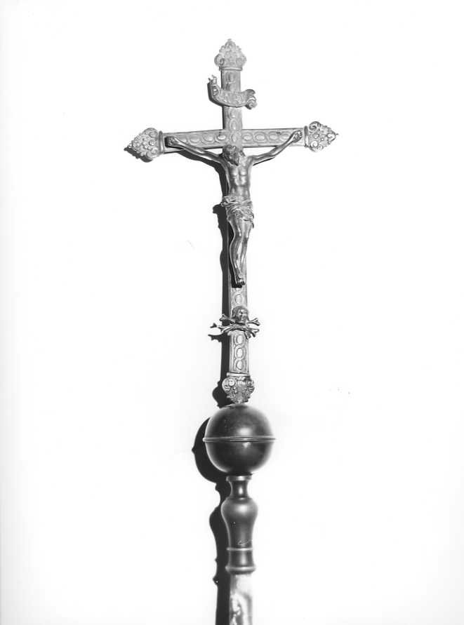 Cristo crocifisso (croce processionale) - bottega campana (prima metà sec. XX)