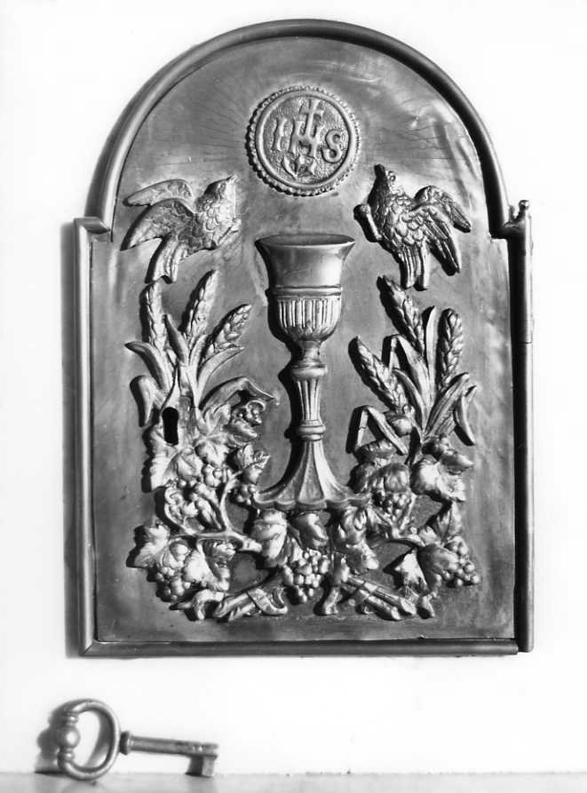 simboli eucaristici (sportello di tabernacolo) - bottega campana (prima metà sec. XX)