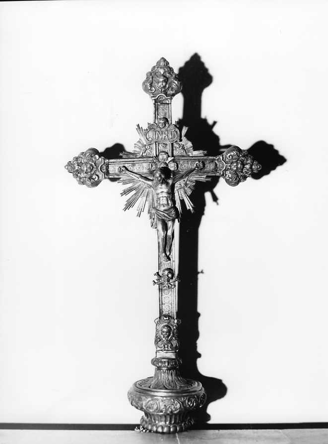 Cristo crocifisso (croce processionale) - bottega campana (prima metà sec. XX)