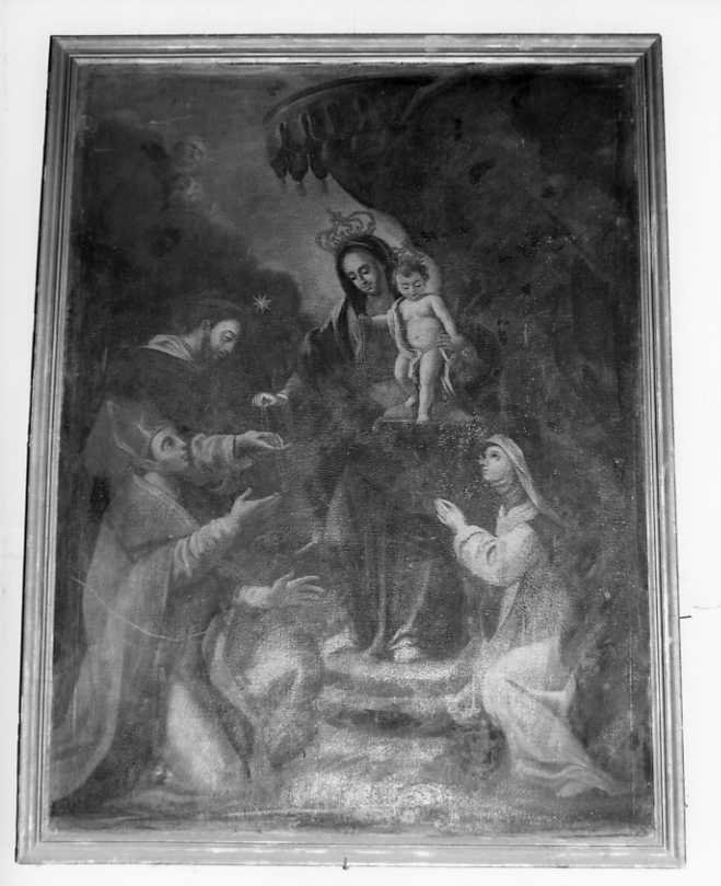 Madonna del Rosario con San Domenico e Santa Caterina da Siena (dipinto) - ambito campano (inizio sec. XVIII)