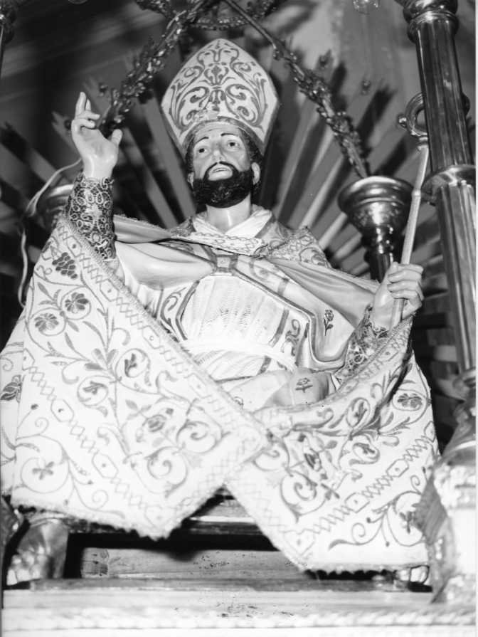 Santo vescovo (scultura) - bottega campana (sec. XIX)