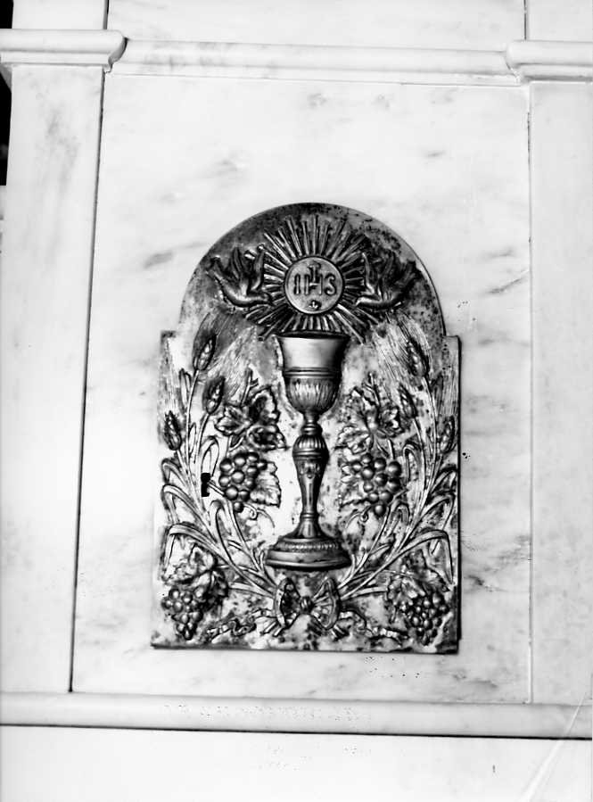 calice eucaristico (sportello di tabernacolo, elemento d'insieme) - bottega campana (seconda metà sec. XIX)