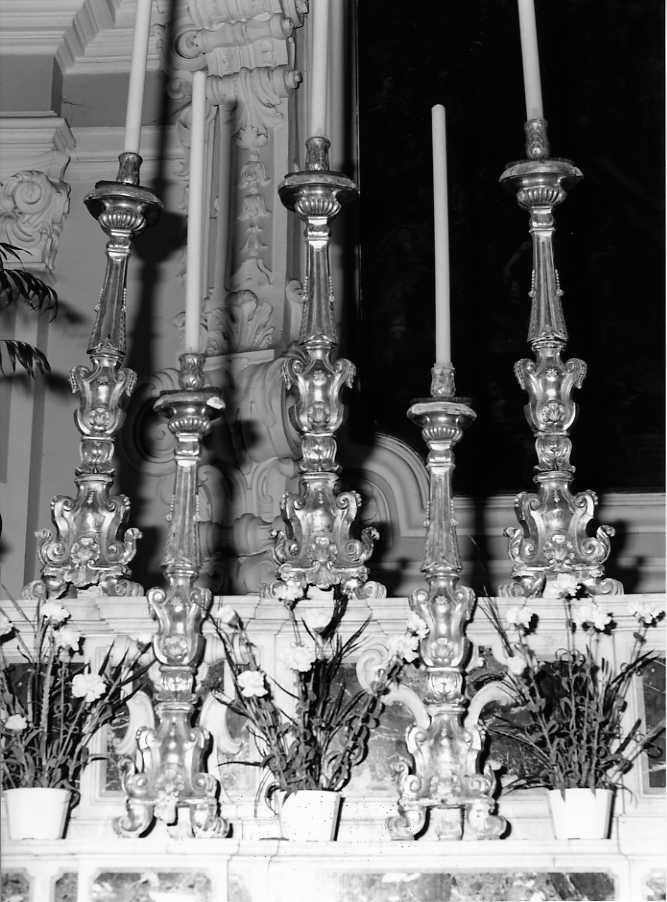 candelabro, serie - bottega campana (seconda metà sec. XVIII)