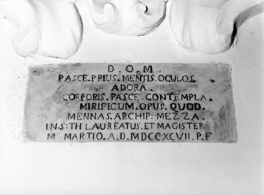 lapide commemorativa - bottega campana (sec. XVIII)