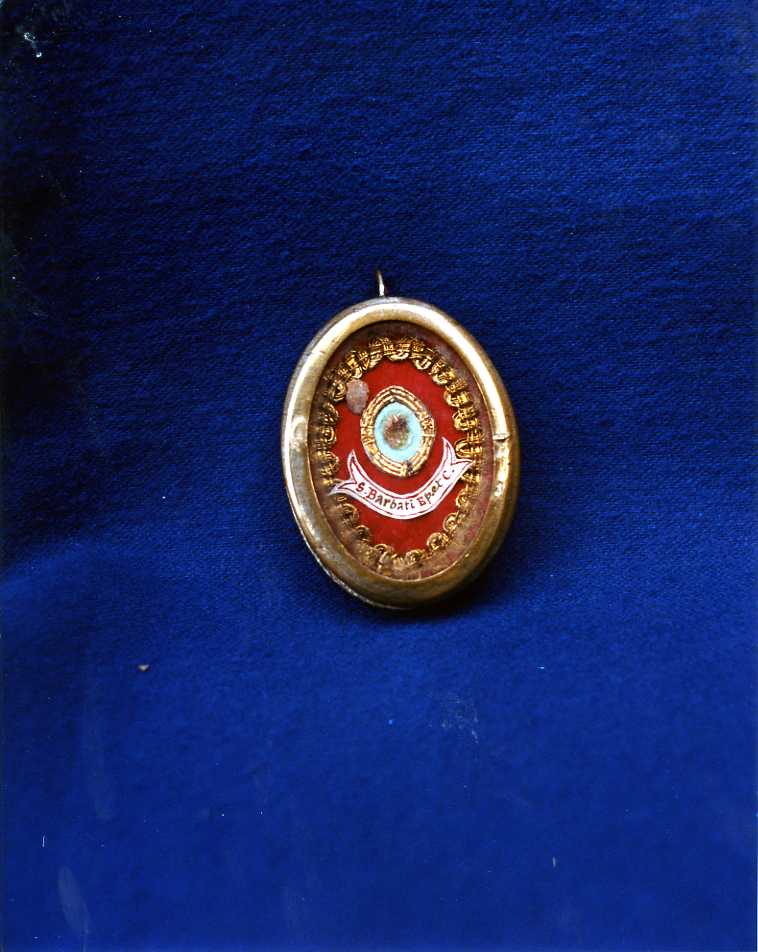San Barbato (reliquiario a capsula - a medaglione) - bottega campana (seconda metà sec. XIX)