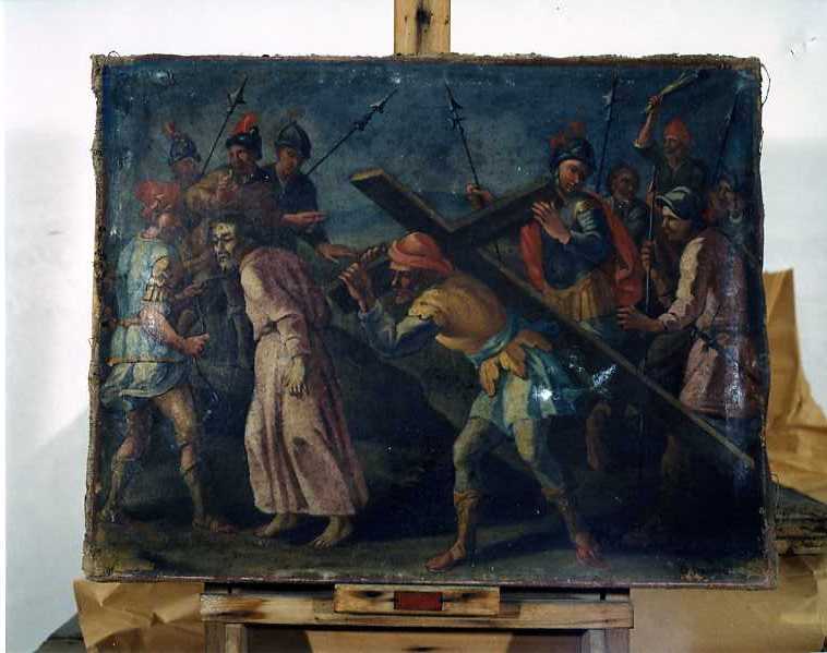 stazione II: Gesù caricato della croce (dipinto) di Frascadore Decio (sec. XVIII)