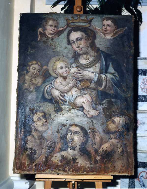 Madonna del Carmelo intercede per le anime del purgatorio (dipinto) di Frascadore Decio (metà sec. XVIII)