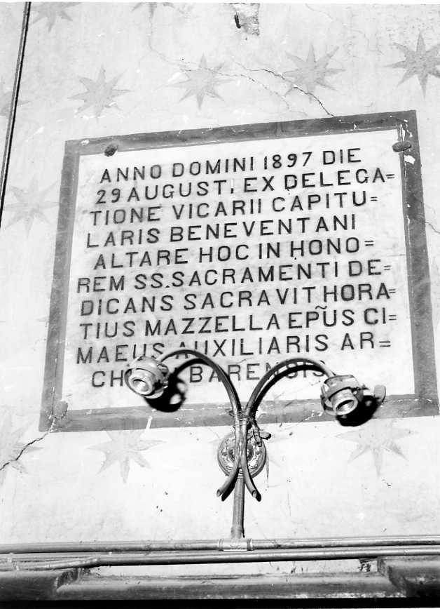 iscrizione (lapide) - bottega campana (sec. XIX)