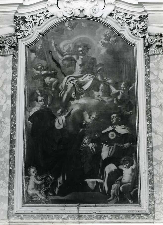 Cristo in gloria e Santi (dipinto) di De Mura Francesco (seconda metà sec. XVIII)
