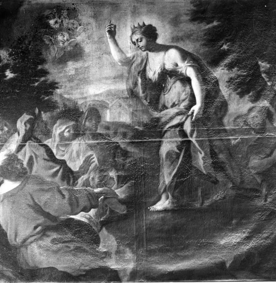 Predica di Santa Caterina d'Alessandria (dipinto) di De Matteis Paolo (attribuito) (secc. XVII/ XVIII)