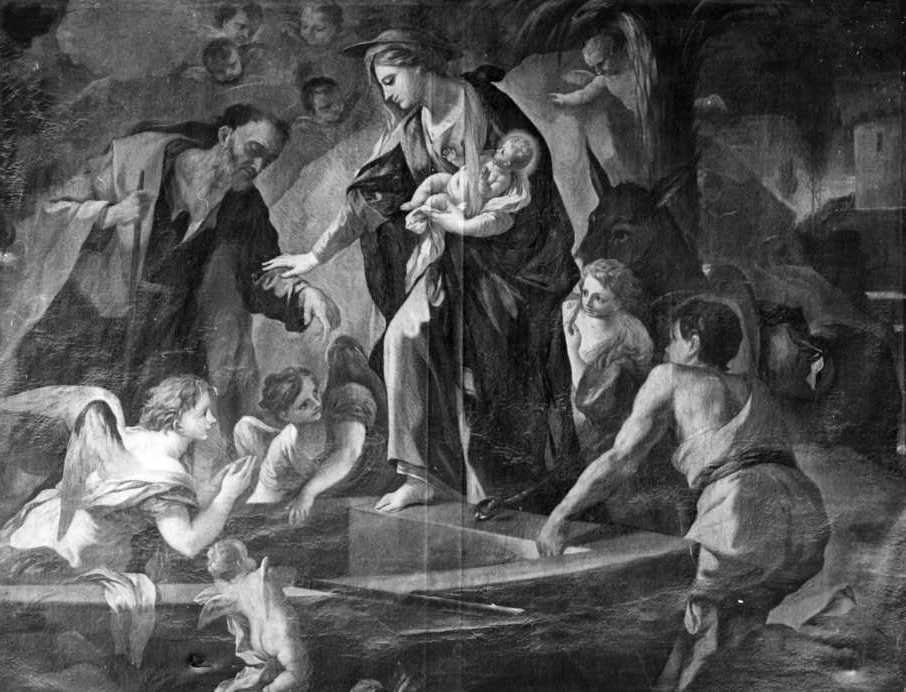 fuga in Egitto (dipinto) di Rossi Aniello (attribuito) (sec. XVIII)