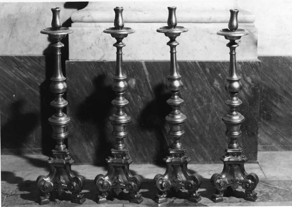 candeliere, serie - bottega napoletana (prima metà sec. XVIII)