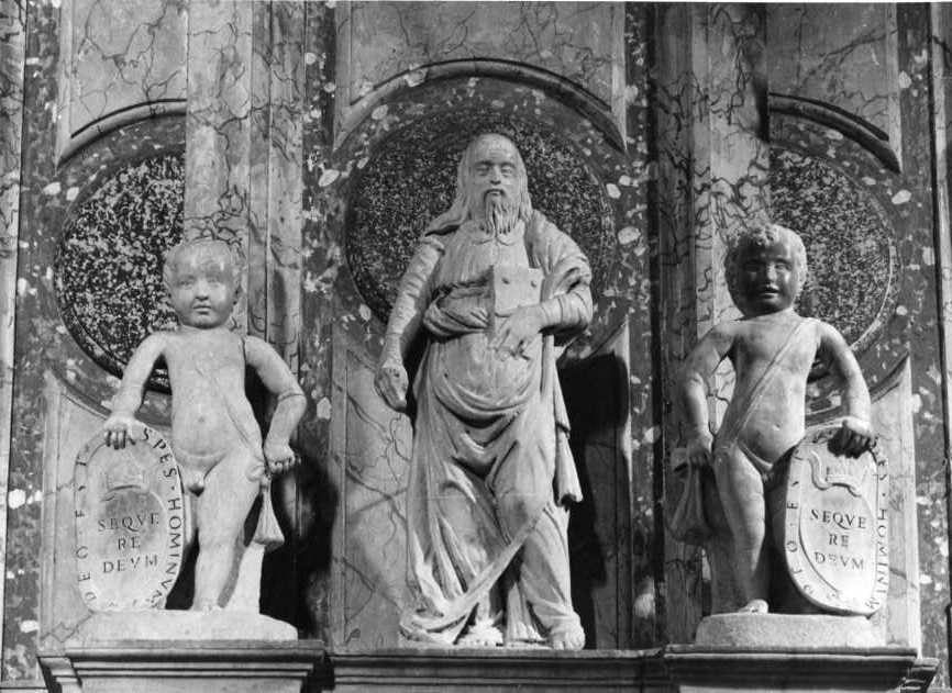 San Paolo con due putti (gruppo scultoreo) - bottega napoletana (sec. XV)