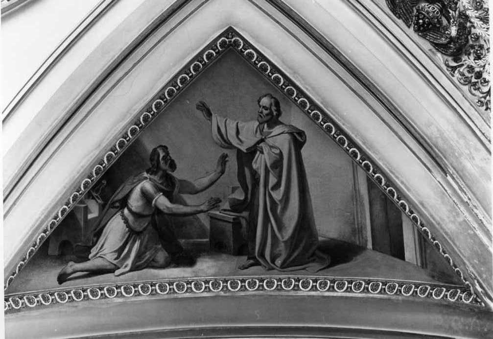 San Paolo davanti al sommo sacerdote Anania (dipinto) di Guerra Camillo (sec. XIX)