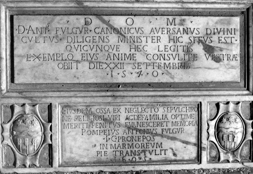 lastra tombale - bottega napoletana (sec. XVII)