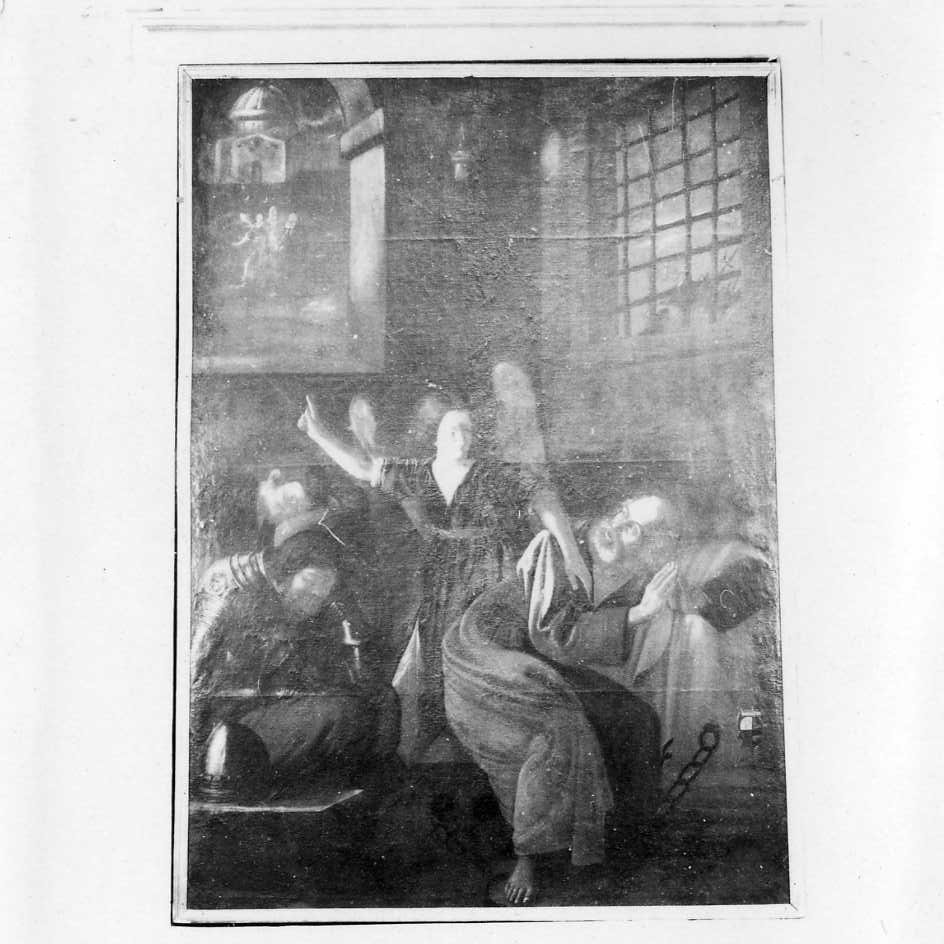 San Pietro liberato dal carcere da un angelo (dipinto) di Merisi Michelangelo detto Caravaggio (maniera) (sec. XVII)