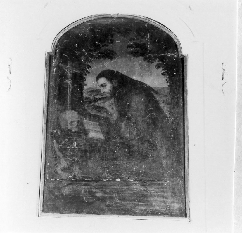 San Francesco d'Assisi in preghiera davanti alla croce (dipinto) di Imparato Girolamo (attribuito) (seconda metà sec. XVI)