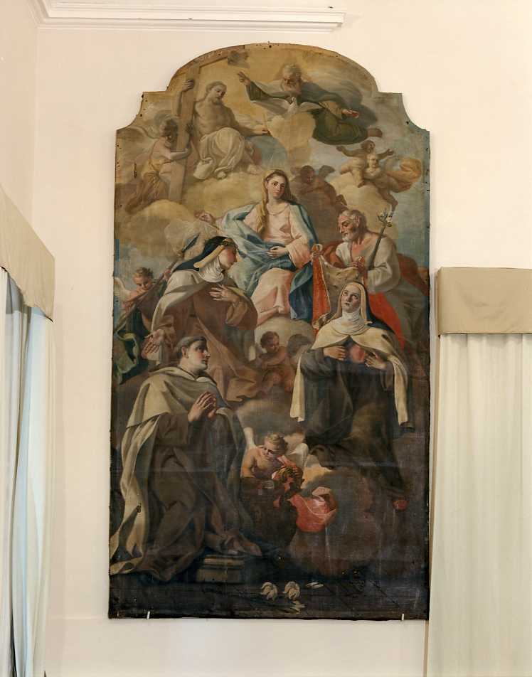 Trinità con la Madonna e Santi (dipinto) di Mensele Nicola (sec. XVIII)