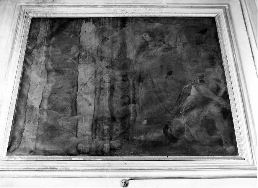 Santa Chiara respinge i saraceni con l'ostensorio (dipinto, opera isolata) di Simonelli Giuseppe (sec. XVIII)