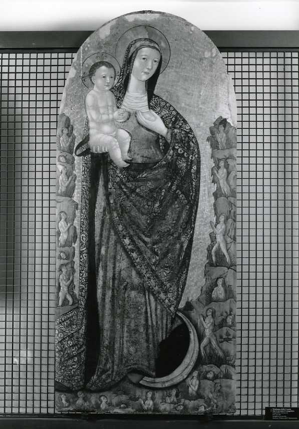 Madonna con personaggi che implorano il suo aiuto (dipinto) di Arcuccio Angiolillo (attribuito) (seconda metà sec. XV)