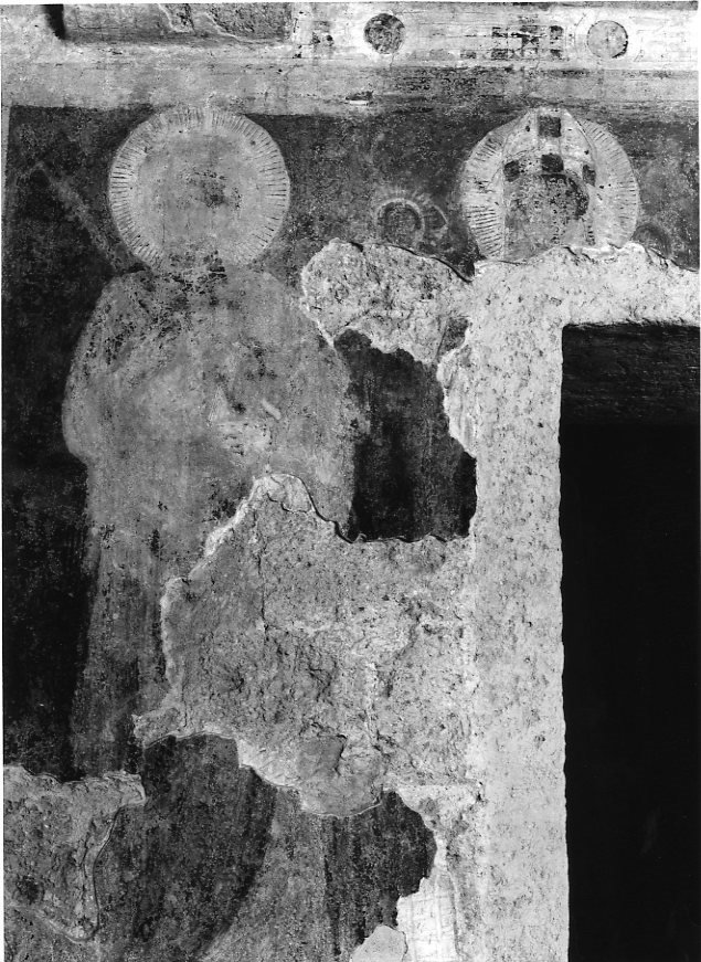 Santi (dipinto, frammento) - ambito napoletano (sec. XIV)