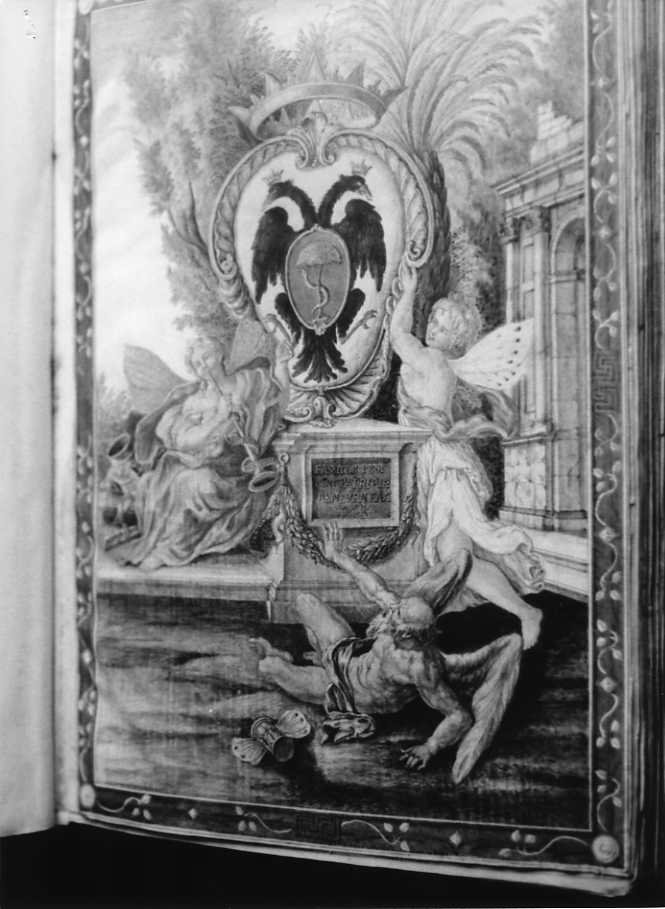 stemma con animale rampante (dipinto) - ambito campano (sec. XIX)