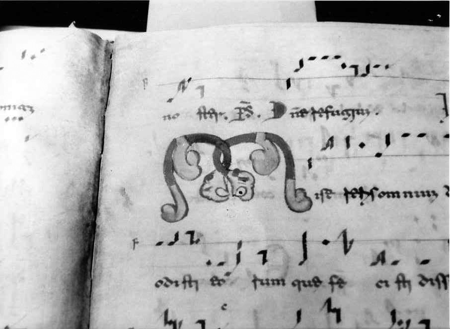 motivo decorativo zoomorfo (miniatura) - ambito cassinese (fine/inizio secc. XI/ XII)